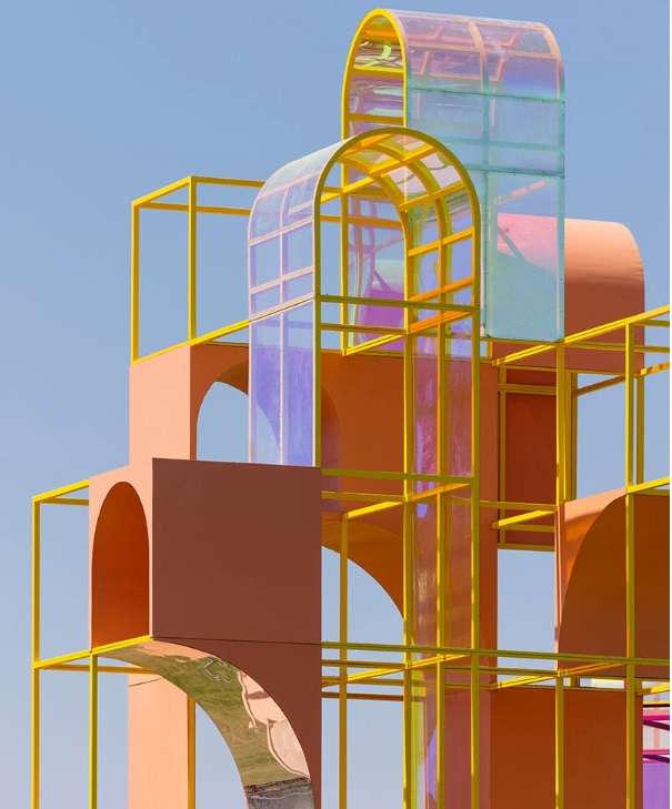 the-plauground-coachella-2022-designboom-03 Estrutura colorida do The Playground