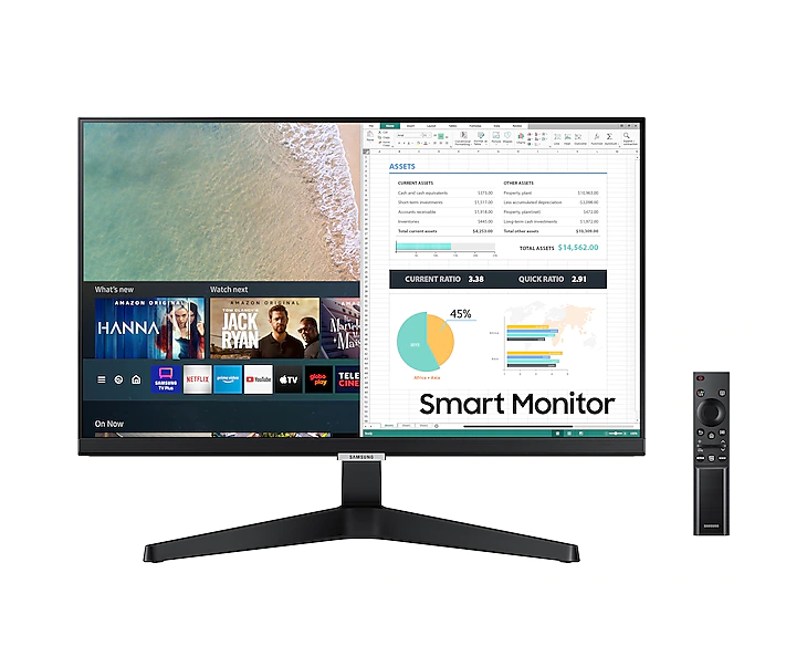 Review-monitor-Samsung-permite-usar-Netflix-ao-Word-sem-ligar-computador-divulgação (23) Monitor Samsung M5 e controle remoto.