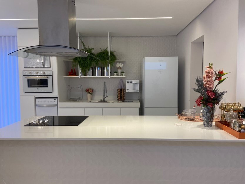 cozinha-@ci26rr Cozinha com plantas em prateleira