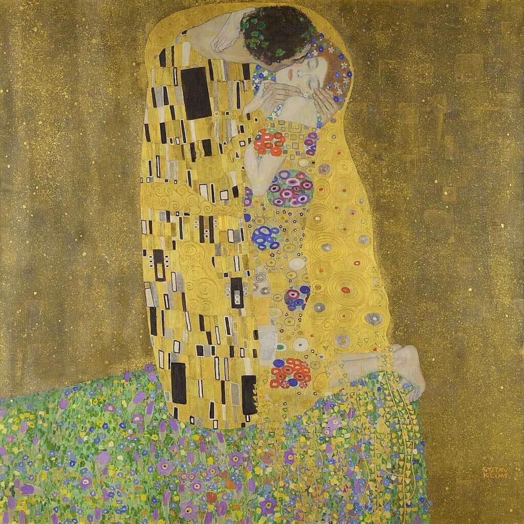klimt-o beijo Pintura
