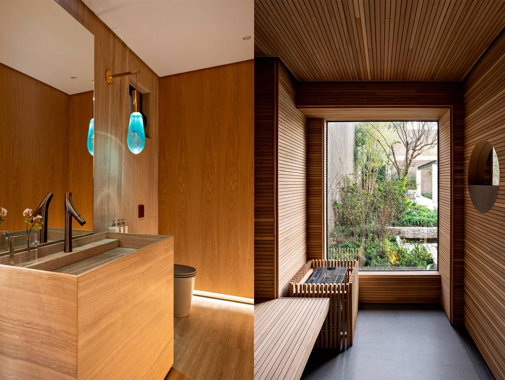 casa-em-sao-paulo-e-modernizada-sem-perder-o-charme-de-chale-de-montanha-banheiro bat arquitetura casa sáo paulo arquitetura chale madeira banheiro jardim