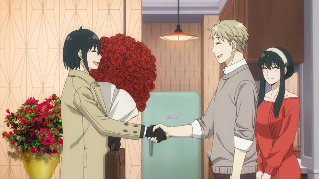 design-e-mobiliario-spy-x-family-04 Loid e Yuri se cumprimentando