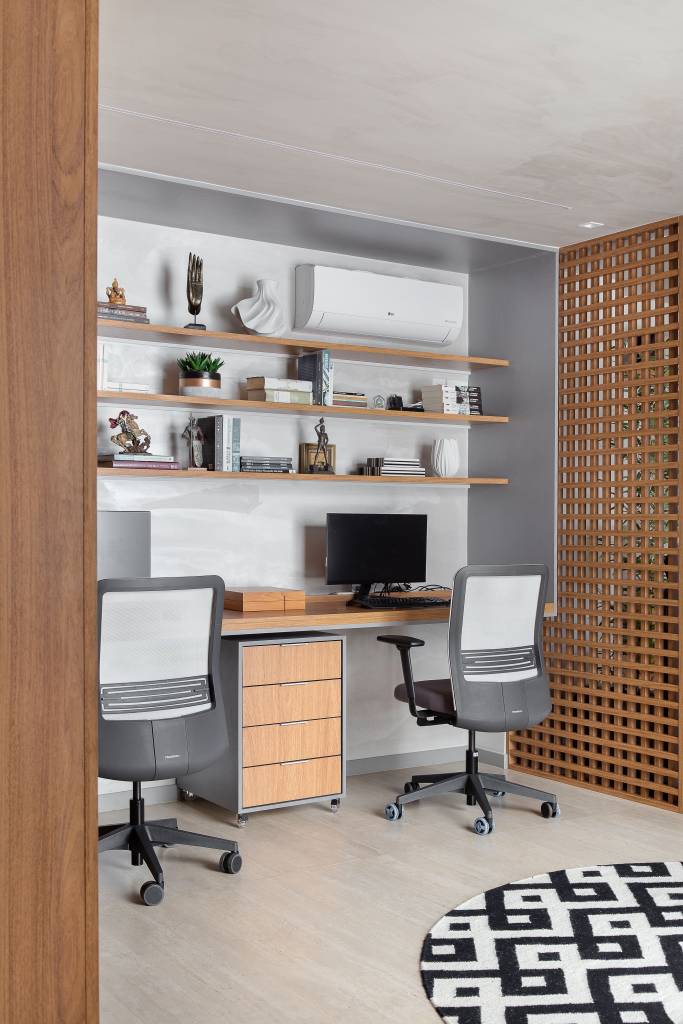 reforma-ape-integra-cozinha-copa-home-office-compartilhado-up3-arquitetura-fotos-raiana-medina-12-home-office Home office compartilhado; home office; cadeira de escritório; prateleiras
