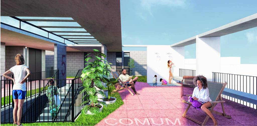05 Terra e Tuma + Coletivo Síntese_Lapena_Vista Cobertura Escritórios de arquitetura criam projetos de moradias na periferia de São Paulo