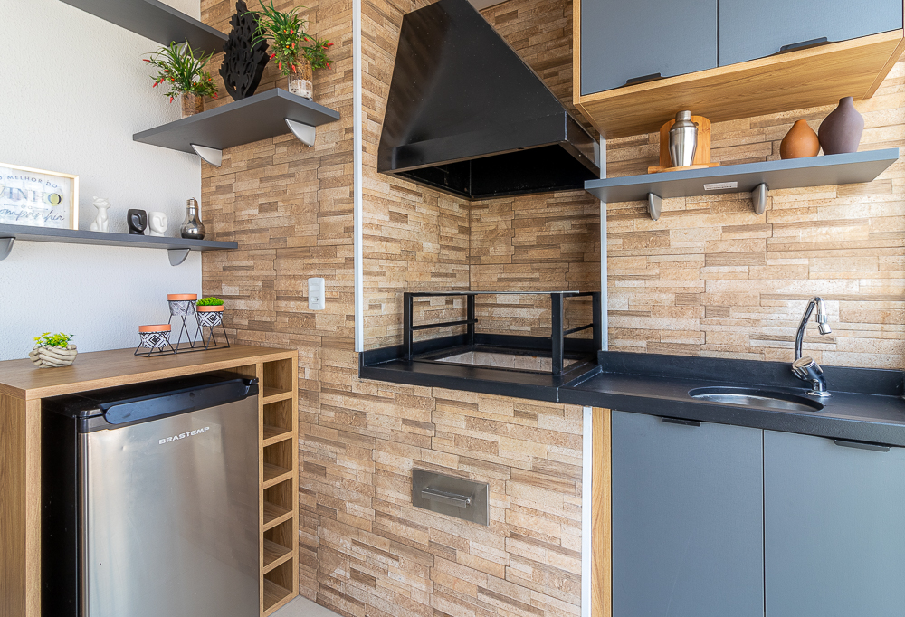 Apartamento 72 m² Luciana Patriarcha varanda com churrasqueira tijolinho