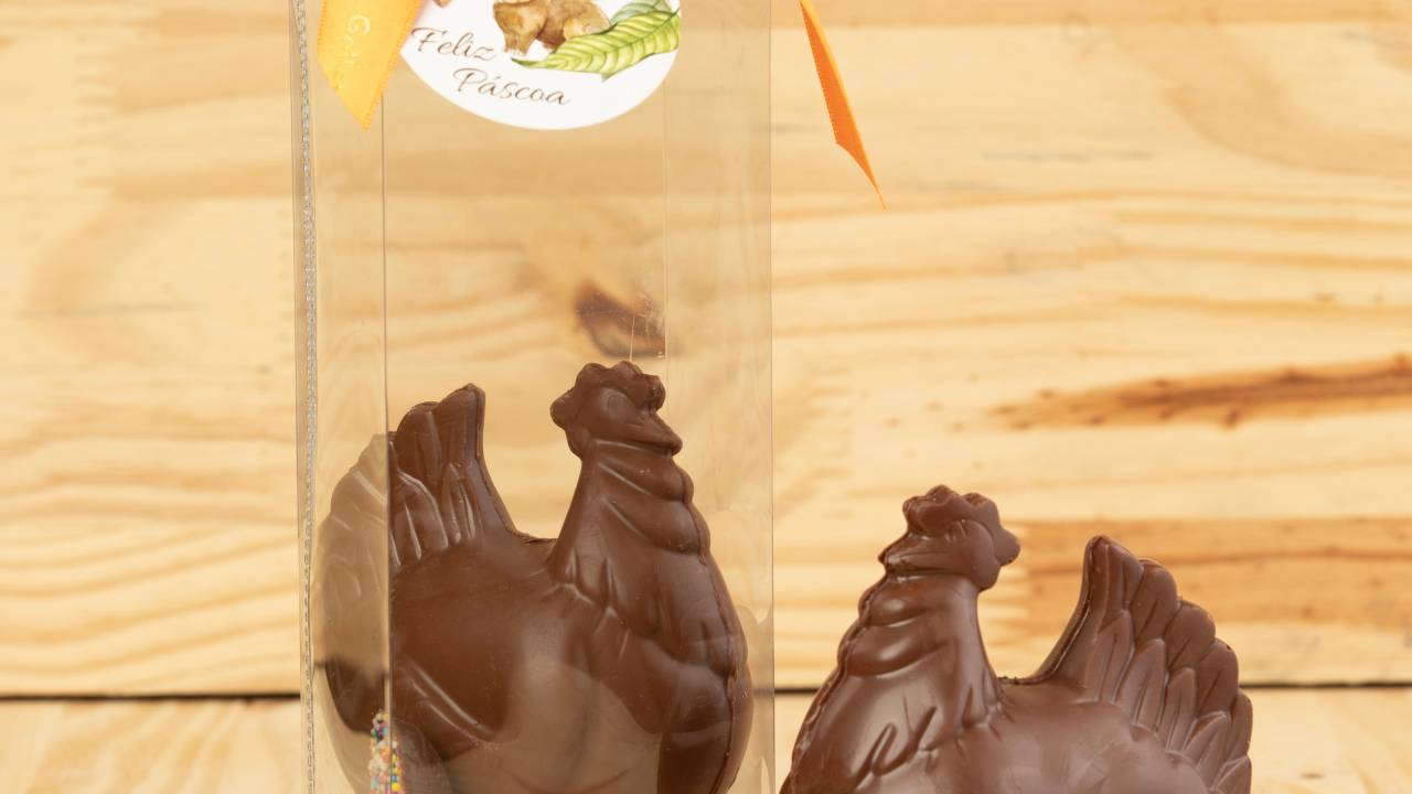 Galinha de chocolate para a Páscoa