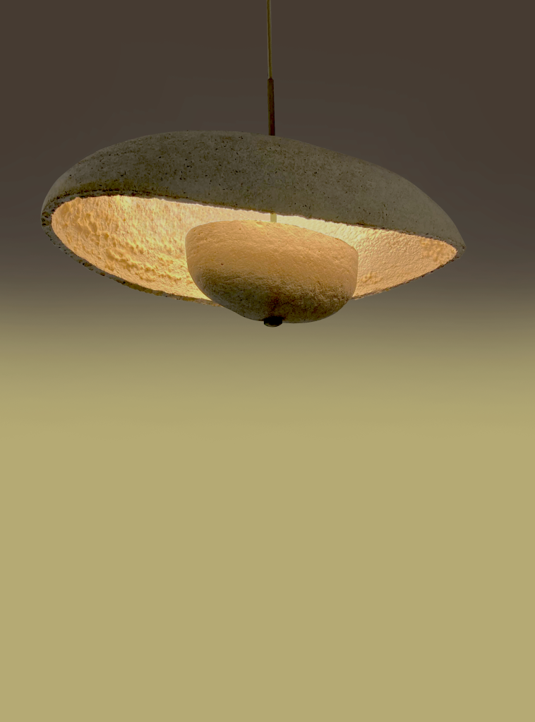 4 Luminária Hogar evoca conexão à natureza e inspira sensação de pertencimento. Assinada por Ola Luminárias Acústicas para Mush Créditos Divulgação Startup brasileira cria móvel, luminária e urna funenária com cogumelos. Na foto, Luminária Hogar evoca conexão à natureza e inspira sensação de pertencimento. Assinada por Ola Luminárias Acústicas para Mush.