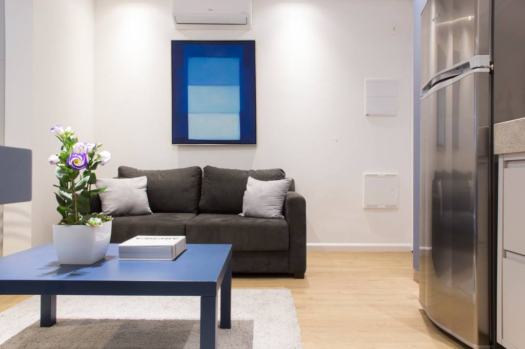 tons-cinza-azul-decor-atemporal-ape-29-m2-inovando-arquitetura-credito-rafaela-paoli-sala-(17) Cinza azul lavanderia armário apê 29 m2 Inovando Arquitetura decoração estudio sala cozinha mesa armario sofa