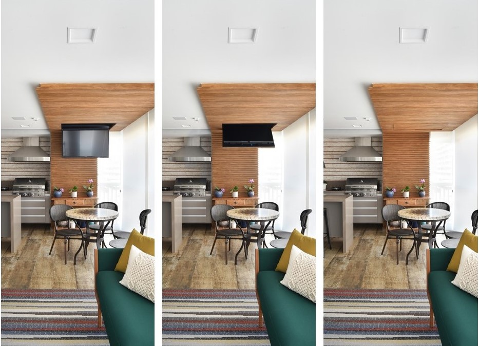 Flap: conheça o sistema que faz a TV aparecer e desaparecer do teto