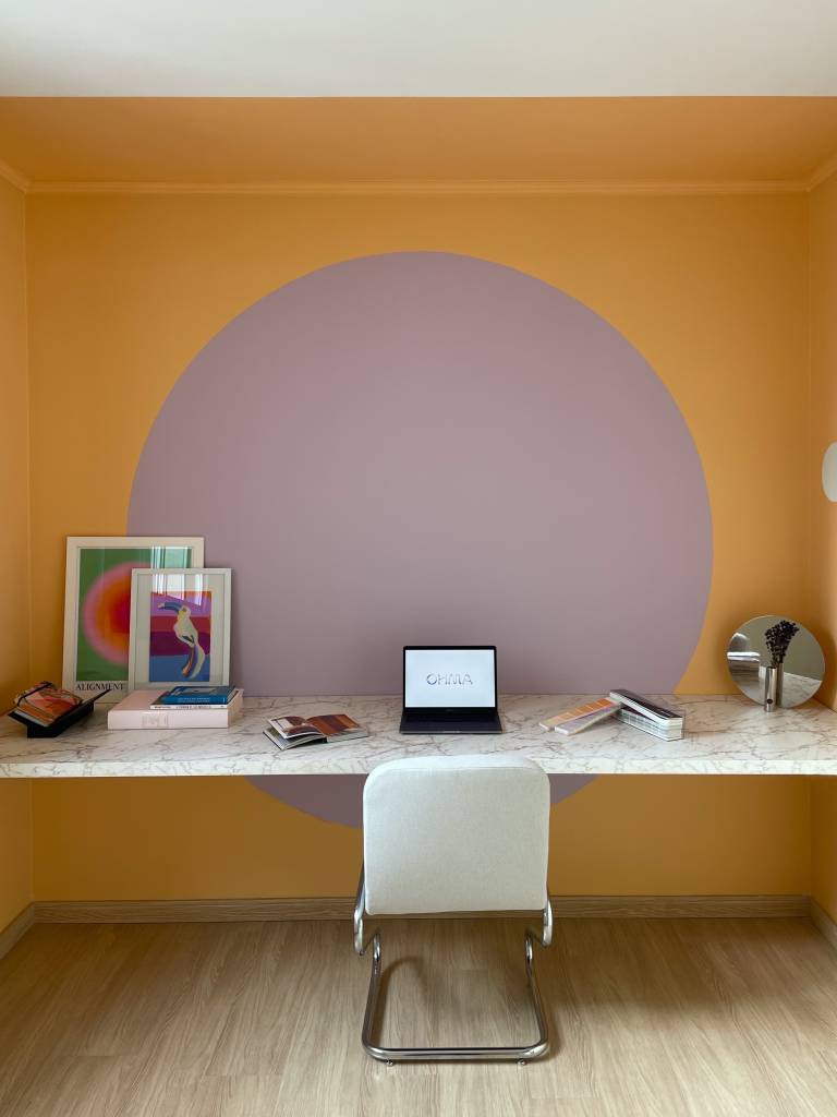 Créditos Ohma Design (2) Laranja-Açucarada, Sinfonia Pintura geométrica: dicas e inspirações para criar paredes divertidas