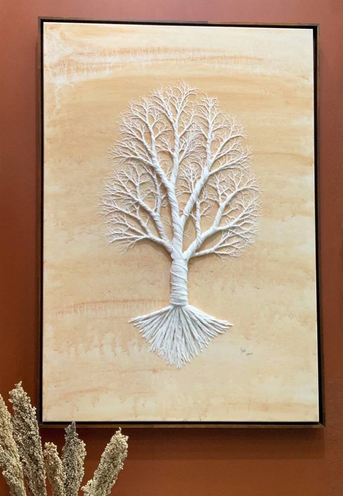 jeitos-faceis-usar-materiais-naturais-decoracao-02 Quadro com árvore 3d de papel