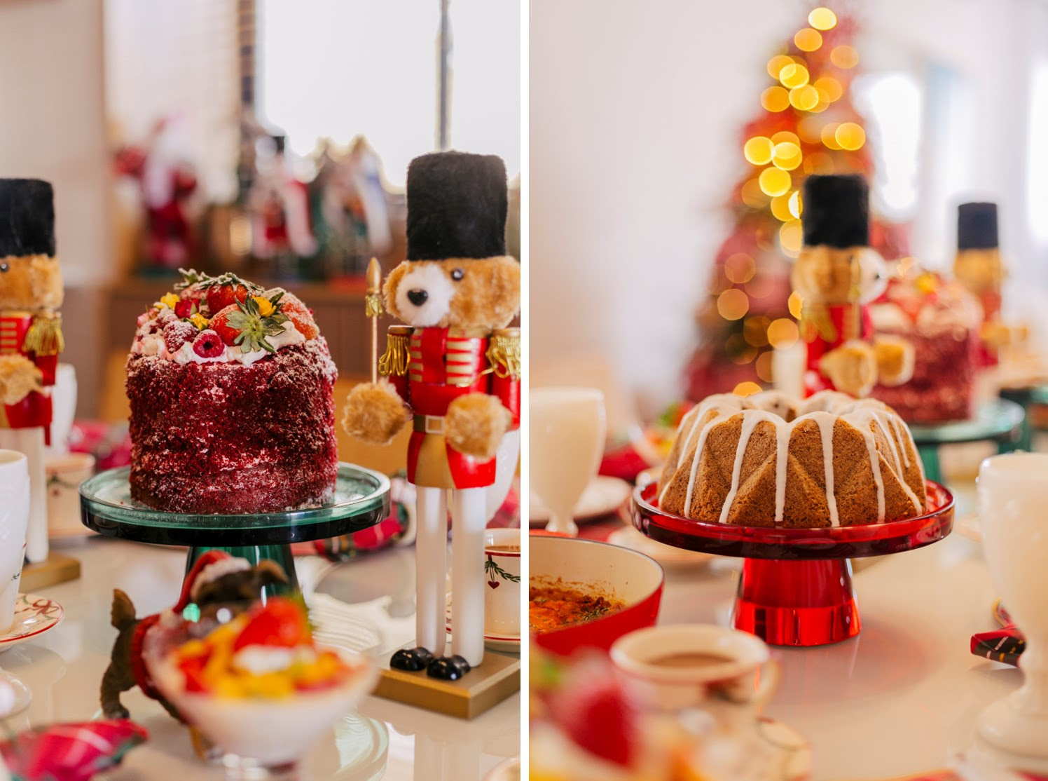 Para trazer um charme especial &agrave; mesa, os cake stands da By Poli s&atilde;o ideais para servir o panetone ou um bolo de reis / Produ&ccedil;&atilde;o da mesa - La Table de Giselle.