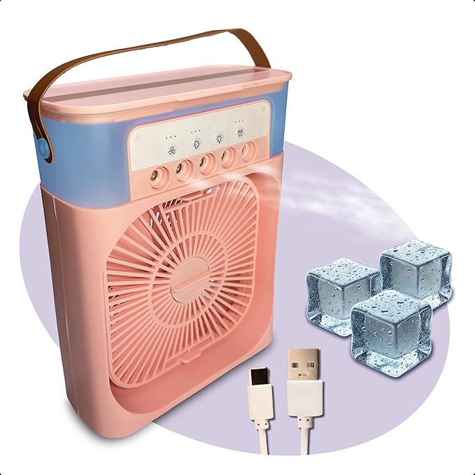 Mini Ventilador Umidificador Port&aacute;til USB