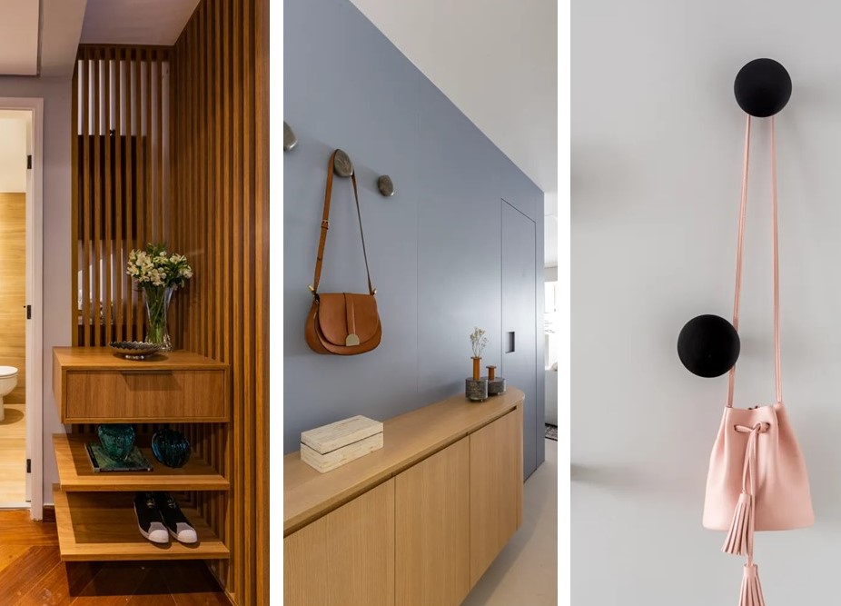 Cabideiro e sapateira: o conjunto que traz praticidade e beleza ao hall