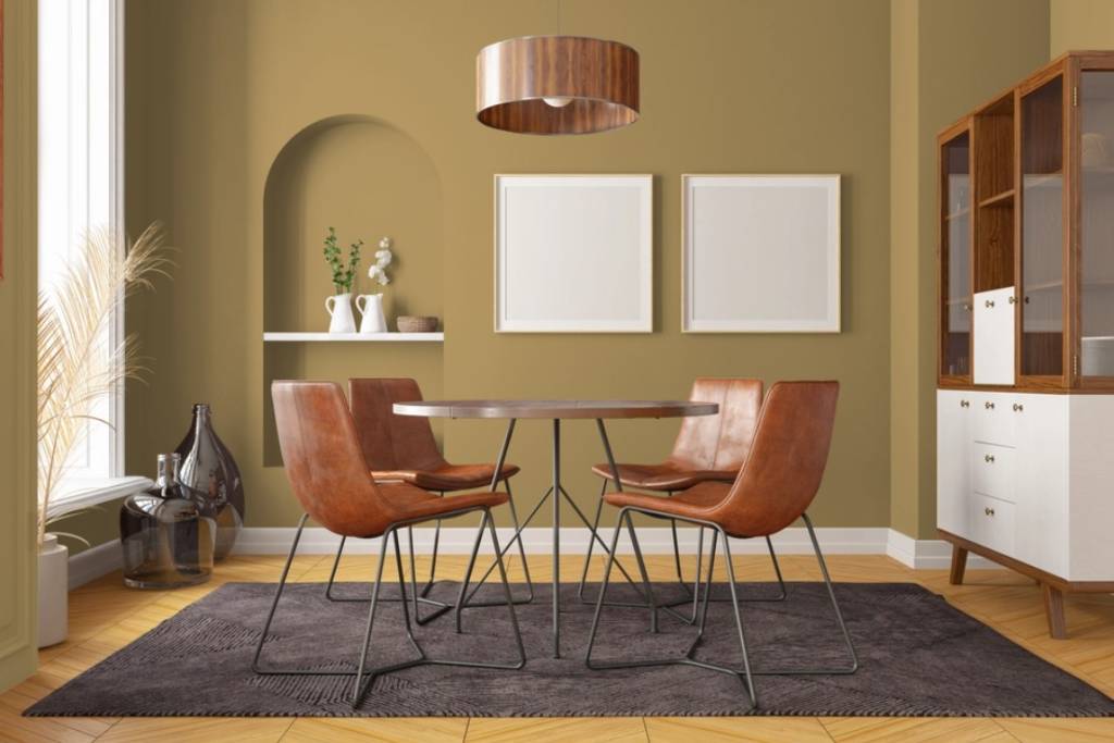 vira-lata-caramelo-vira-cor-de-tinta-04 Vira-lata Caramelo vira nova cor de tinta! Na foto, sala de jantar com mesa redonda.
