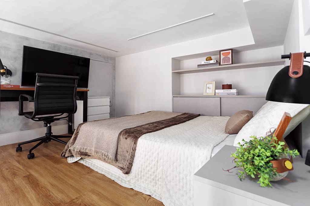 neste-apartamento-de-31-m-quarto-e-home-office-ficam-em-mezanino-rmv-interiores-29 Neste apartamento de 31 m², quarto e home office ficam em mezanino. Projeto de RMV Interiores.