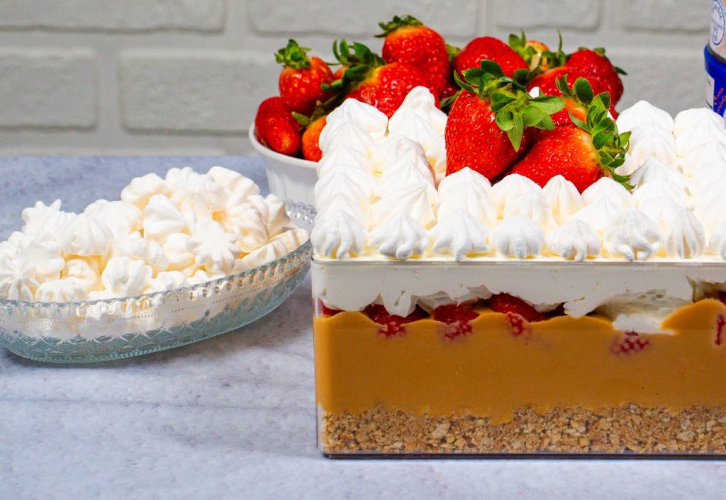 Receita de fácil de morangoffee, a versão de morango da banoffee