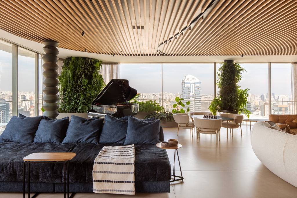 “Colunas atlânticas” dão ares de casa a apartamento