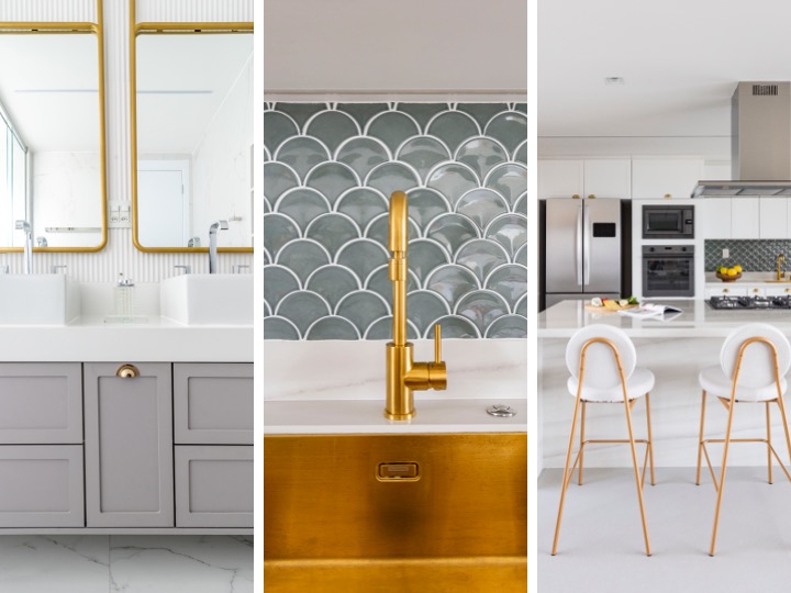 Dourado na decoração: projetos que utilizam o metal de jeitos modernos