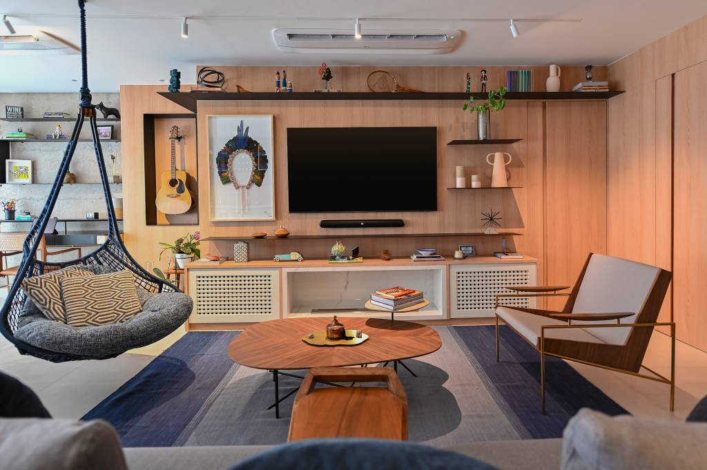 Dicas para acertar a iluminação da sala de TV. Projeto de BMA Studio