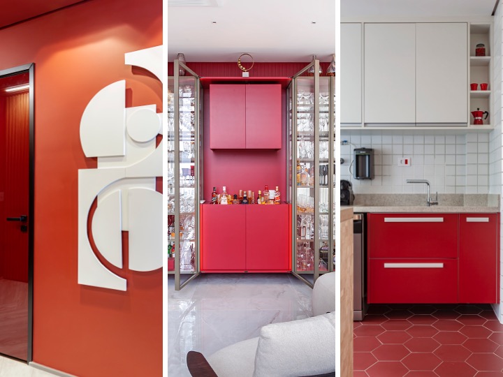 8 possibilidades diferentes de usar o vermelho na decoração