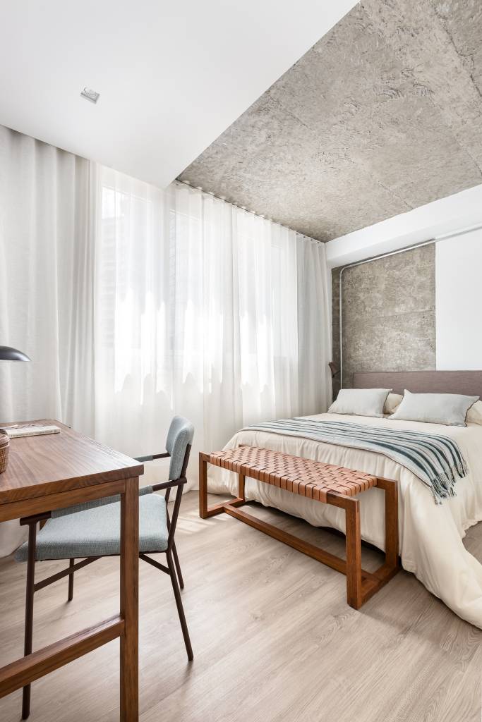 Espaço perfeito: design de um apartamento de 48 m² equilibra trabalho e lazer. Projeto de Estúdio NIMO.