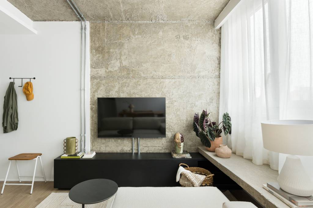 Espaço perfeito: design de um apartamento de 48 m² equilibra trabalho e lazer. Projeto de Estúdio NIMO.